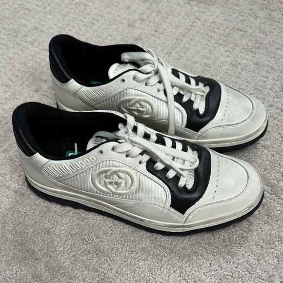 Gucci Shoes - Gucci White and Black Sneakers